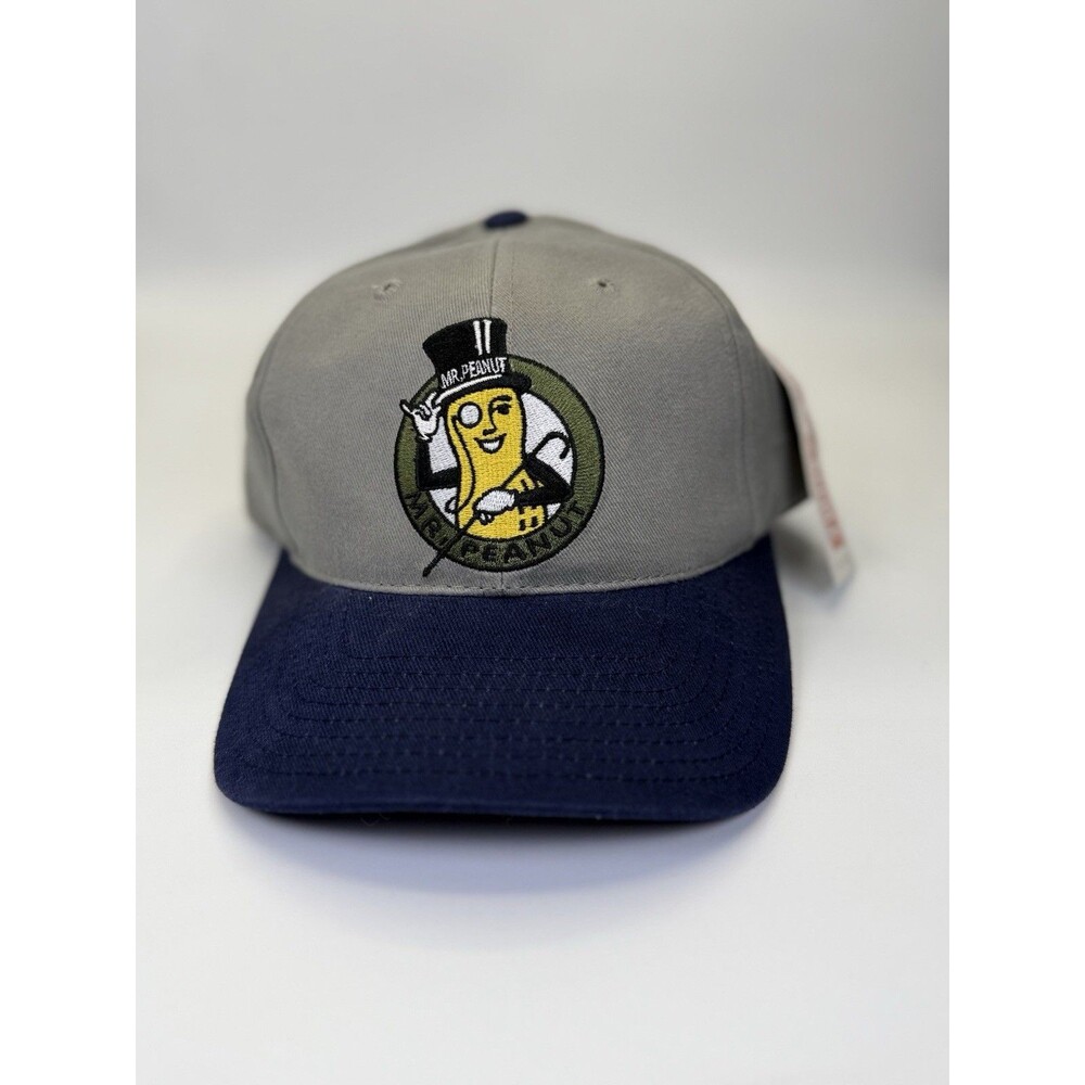 Mr. Peanut Snapback Hat Cap Logo by American Needle Cotton Gray/Blue Trucker Hat